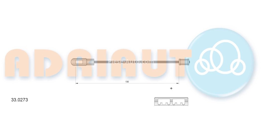 Cablu frână de mână ADRIAUTO, spate, dreapta / stânga (130mm) pentru: OPEL VECTRA B 1.6-2.6 09.95-07.03