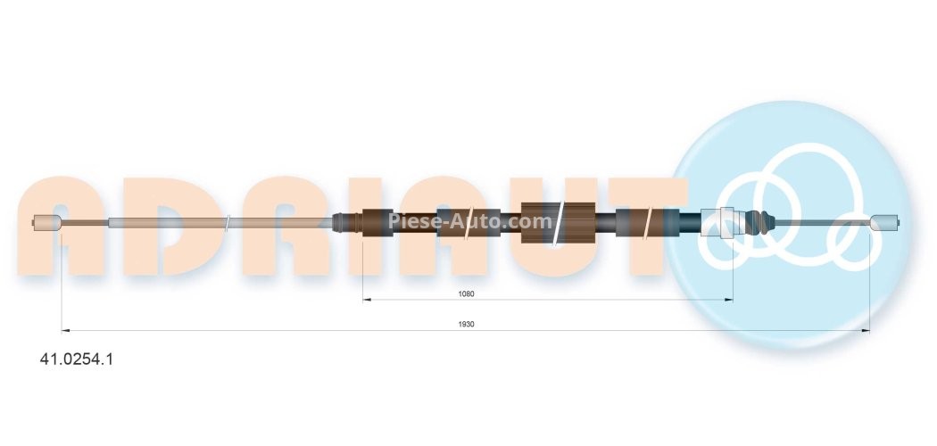 Cablu frână de mână ADRIAUTO, spate, dreapta / stânga (1930mm /1080mm) pentru: RENAULT MEGANE II 1.5D-2.0D 09.03-12.09