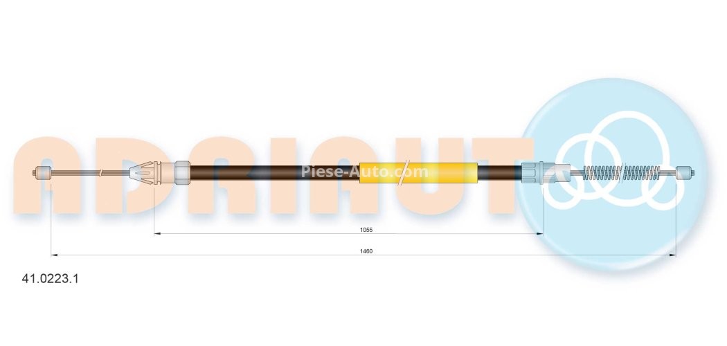 Cablu frână de mână ADRIAUTO, spate, dreapta / stânga (1460mm /1055mm) pentru: RENAULT TWINGO I 1.2/1.2LPG 05.96-06.07