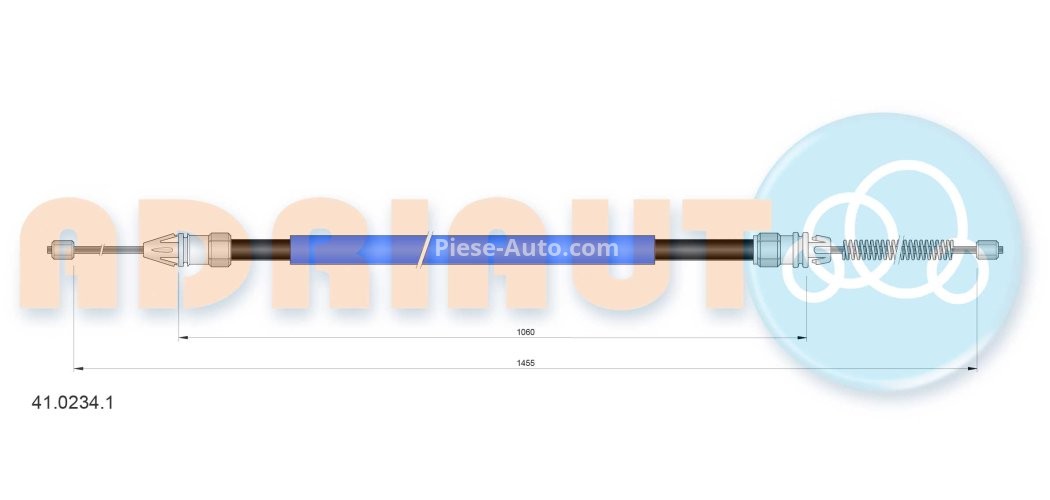Cablu frână de mână ADRIAUTO, spate, dreapta / stânga (1455mm /1060mm) pentru: RENAULT MEGANE I 1.4-1.9D 03.99-08.03