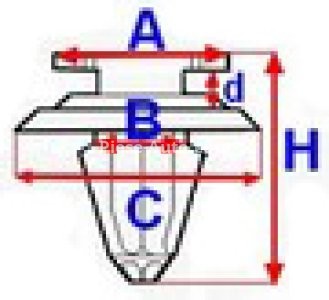 Cleme tapiterie / bumbi / clipsuri , ( pentru usi, cantitate per impachetare: 10 buc.) se potrivește: SKODA FABIA I, FABIA I PRAKTIK, FABIA II, OCTAVIA II, ROOMSTER, ROOMSTER PRAKTIK 08.99-05.15 3